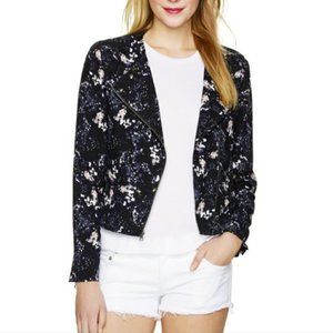 Aritzia Black Watercolor Moto Blazer Jacket 4 XS